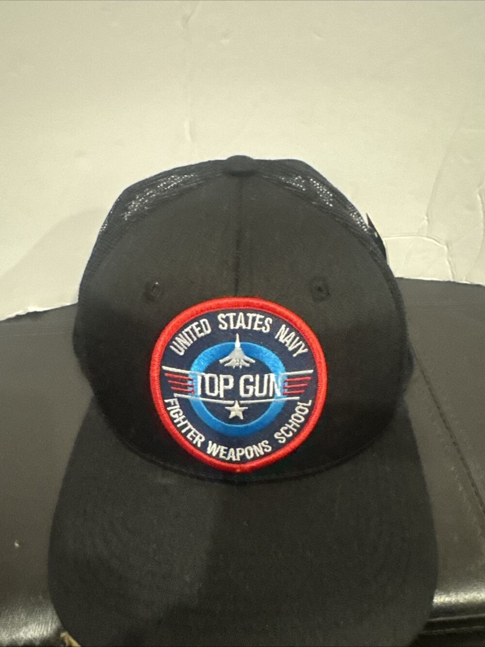 Top Gun U.S. Navy Fighter Weapons School Trucker Hat Cap Black New W/Tag